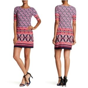 Eliza J Geo Print Boatneck Dress 6